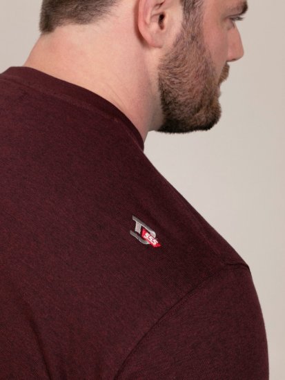 D555 Baldwin Grumpy Old Man Club Print Crew Neck T-shirt Burgundy/ Black Twist - T-shirts - T-shirts i store størrelser - 2XL-14XL