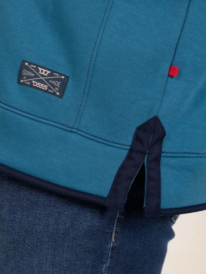 D555 Conway 1 1/4 Zip Neck Fleece Sweatshirt With Bear Logo Teal - Trøjer og hættetrøjer - Trøjer og Hættetrøjer i store størrelser - 2XL-14XL