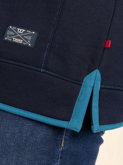 D555 Conway 2 1/4 Zip Neck Fleece Sweatshirt With Bear Logo Mørkeblå - Trøjer og hættetrøjer - Trøjer og Hættetrøjer i store størrelser - 2XL-14XL