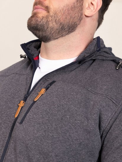 D555 Conrad Detachable Hood Bonded Fleece Zip Through Hoody Mørkeblå - Trøjer og hættetrøjer - Trøjer og Hættetrøjer i store størrelser - 2XL-14XL