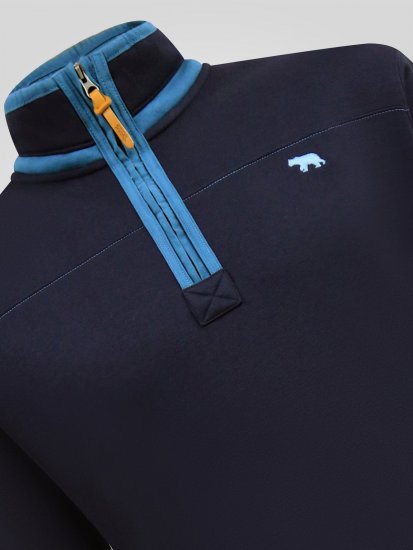 D555 Conway 2 1/4 Zip Neck Fleece Sweatshirt With Bear Logo Mørkeblå - Trøjer og hættetrøjer - Trøjer og Hættetrøjer i store størrelser - 2XL-14XL