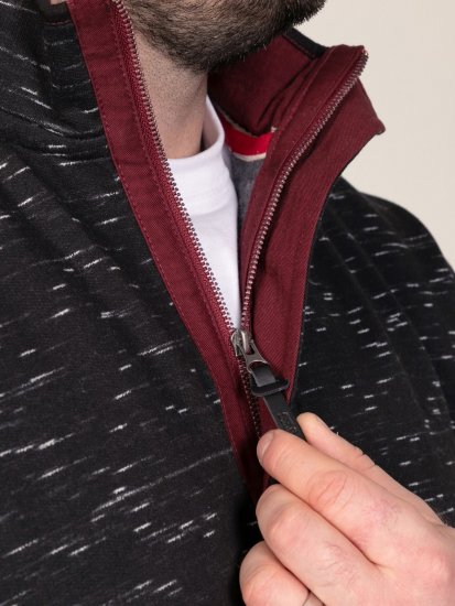 D555 Chandler Reno 1/4 Zip Neck Sweatshirt With Bear Logo Sort - Trøjer og hættetrøjer - Trøjer og Hættetrøjer i store størrelser - 2XL-14XL