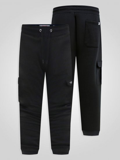 D555 Dexter 1 Cargo Jogger With Bear Embroidery TALL Sort - TALL joggingbukser - TALL sweatpants med ekstra længde