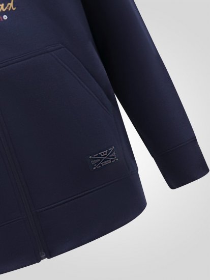 D555 Hector Adventurer Printed Zip Through Hoody Mørkeblå - Trøjer og hættetrøjer - Trøjer og Hættetrøjer i store størrelser - 2XL-14XL