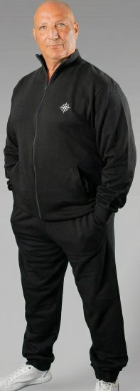 20 Nodi Mistral Tracksuit in Combed Fleece Cotton Black - Tracksuits - Tracksuits i store størrelser til mænd