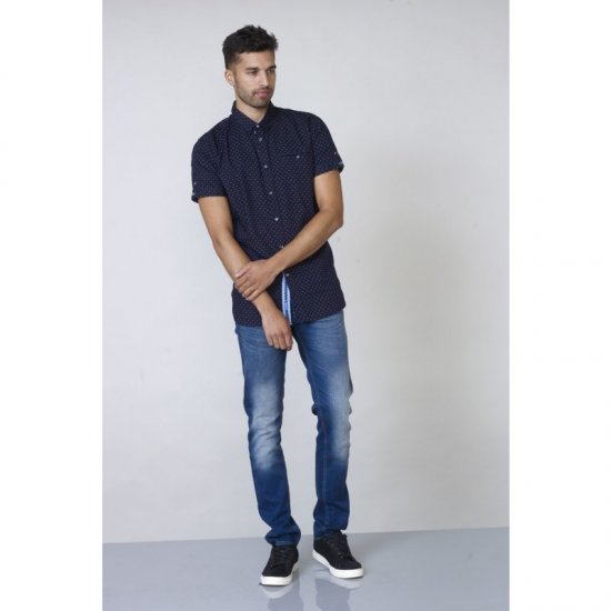 D555 Kurt Printed Short Sleeve Shirt - Skjorter - Skjorter til store mænd 2XL- 8XL