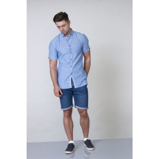D555 Eric Linen Short Sleeve Shirt - Skjorter - Skjorter til store mænd 2XL- 8XL