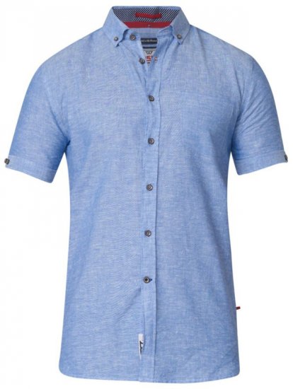 D555 Eric Linen Short Sleeve Shirt - Skjorter - Skjorter til store mænd 2XL- 8XL