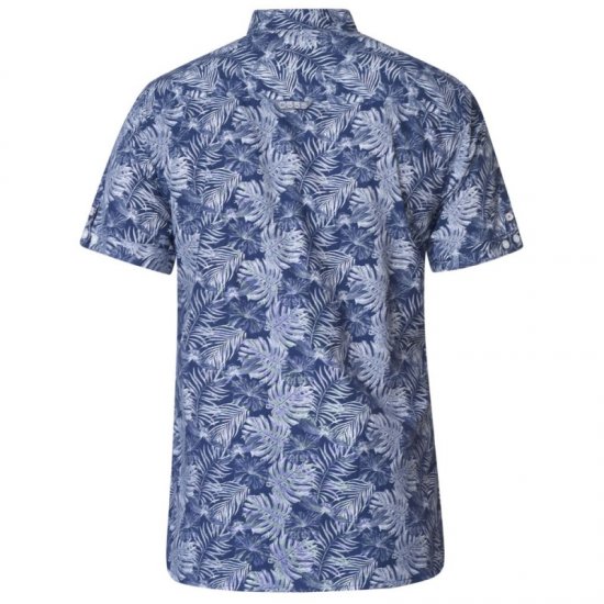 D555 Sheldon Hawaii Shirt Navy - Skjorter - Skjorter til store mænd 2XL- 8XL