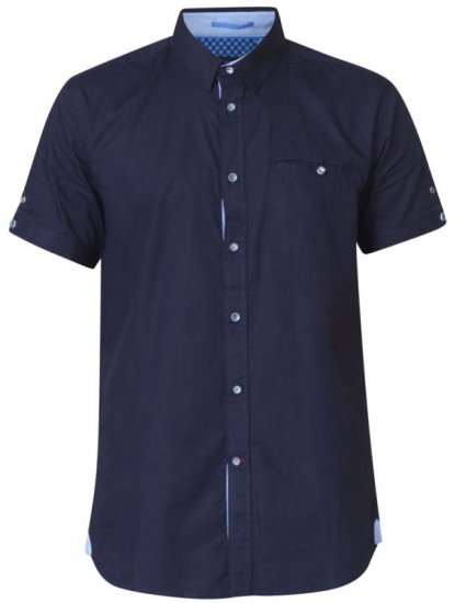 D555 Tim Short Sleeve Shirt Navy - Skjorter - Skjorter til store mænd 2XL- 8XL