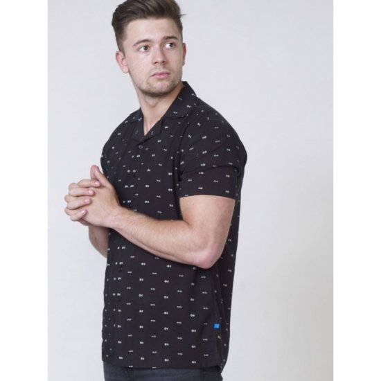 D555 Luciano Bowling Shirt Black - Skjorter - Skjorter til store mænd 2XL- 8XL