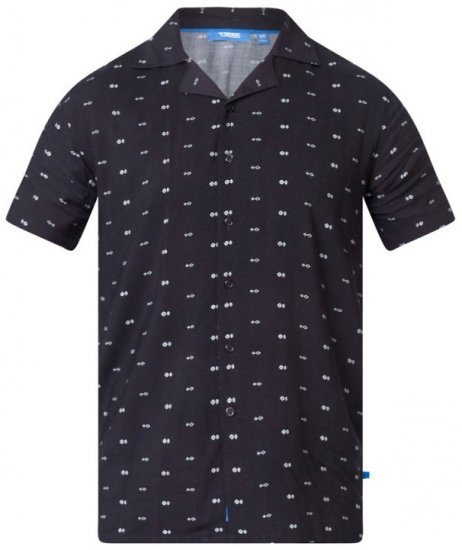 D555 Luciano Bowling Shirt Black - Skjorter - Skjorter til store mænd 2XL- 8XL