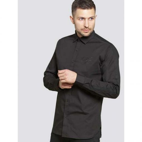 D555 Michael Couture Stretch Shirt Black - Skjorter - Skjorter til store mænd 2XL- 8XL