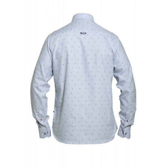 D555 Addington Printed Oxford Shirt Blue - Skjorter - Skjorter til store mænd 2XL- 8XL