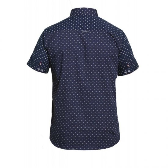 D555 Barrington Short Sleeve Shirt Navy - Skjorter - Skjorter til store mænd 2XL- 8XL