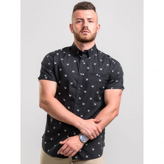 D555 Marley Shirt Black - Skjorter - Skjorter til store mænd 2XL- 8XL