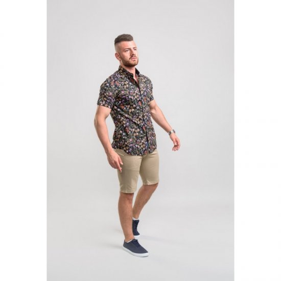 D555 Emmet Floral Shirt Black - Skjorter - Skjorter til store mænd 2XL- 8XL