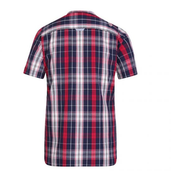 D555 Terell Shirt Navy/Red - Skjorter - Skjorter til store mænd 2XL- 8XL