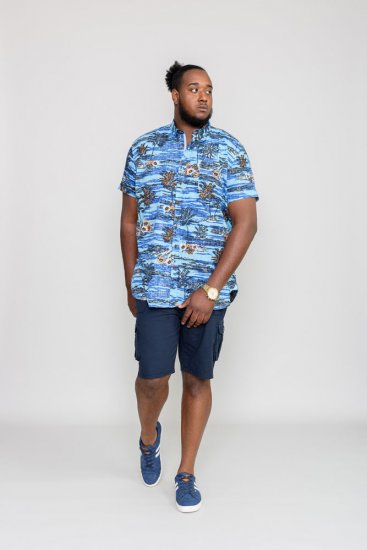 D555 CHARFORD Hawaiian Reverse Printed Shirt - Skjorter - Skjorter til store mænd 2XL- 8XL