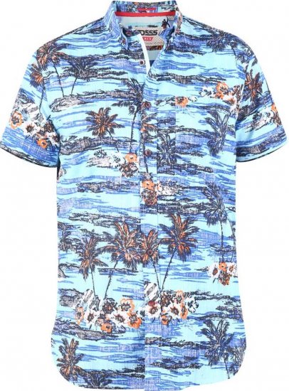 D555 CHARFORD Hawaiian Reverse Printed Shirt - Skjorter - Skjorter til store mænd 2XL- 8XL