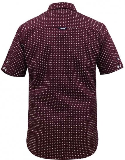 D555 Hillcrest S/S Micro Ao Print Shirt Burgundy - Skjorter - Skjorter til store mænd 2XL- 8XL