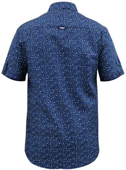 D555 Tristain S/S Floral Ao Print Shirt Navy - Skjorter - Skjorter til store mænd 2XL- 8XL