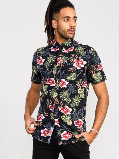 D555 Wilton Hawaiian Ao Print Short Sleeve Shirt - Skjorter - Skjorter til store mænd 2XL- 8XL