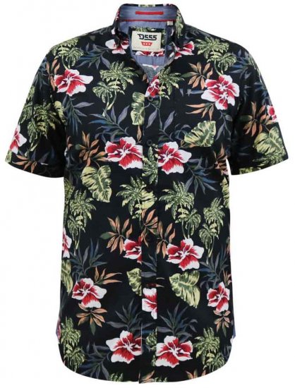 D555 Wilton Hawaiian Ao Print Short Sleeve Shirt - Skjorter - Skjorter til store mænd 2XL- 8XL