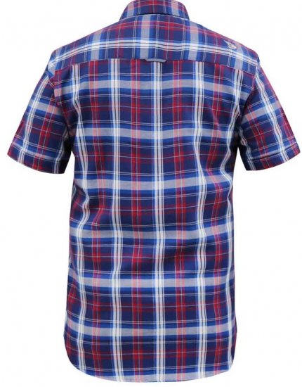 D555 Portland Check Button Down Collar S/S Shirt - Skjorter - Skjorter til store mænd 2XL- 8XL