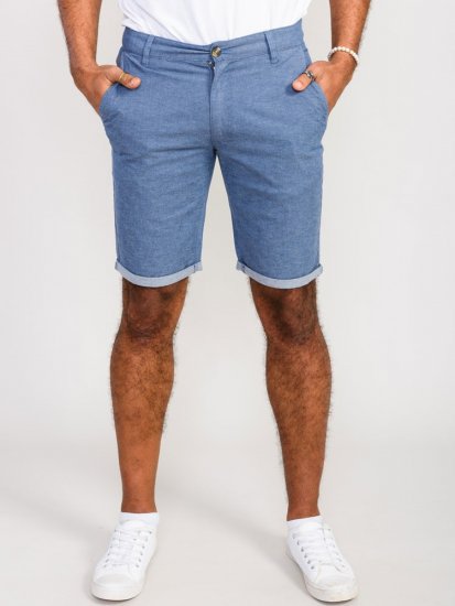D555 Alderton Stretch Chambray Shorts Navy - Shorts - Shorts i store størrelser - W40-W60