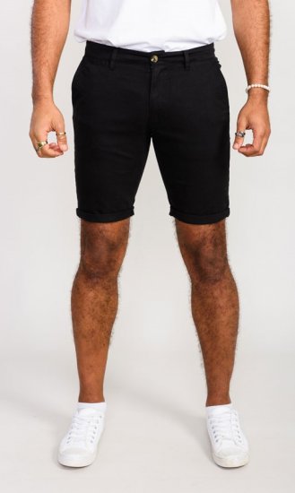 D555 Nelson Stretch Chino Shorts Black - Shorts - Shorts i store størrelser - W40-W60