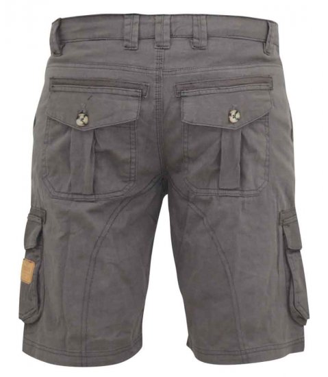 D555 Melton Cotton Cargo Shorts Grey - Shorts - Shorts i store størrelser - W40-W60