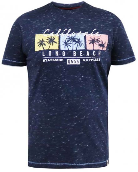 D555 Thorndon California Long Beach Printed T-Shirt - T-shirts - T-shirts i store størrelser - 2XL-14XL