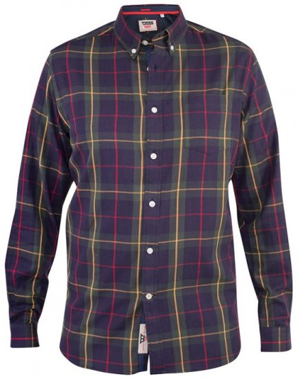 D555 Gladstone Check Button Down Collar Shirt - Skjorter - Skjorter til store mænd 2XL- 8XL