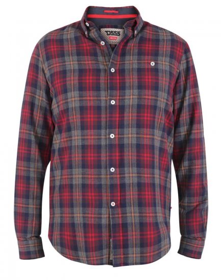 D555 Abbot LS Flannel Shirt - Skjorter - Skjorter til store mænd 2XL- 8XL