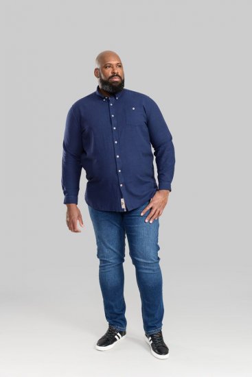 D555 Sennon LS Linen Mix Shirt - Skjorter - Skjorter til store mænd 2XL- 8XL