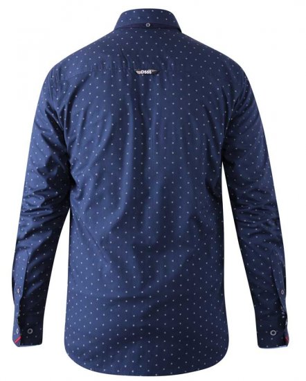 D555 Chilton LS Shirt Navy - Skjorter - Skjorter til store mænd 2XL- 8XL