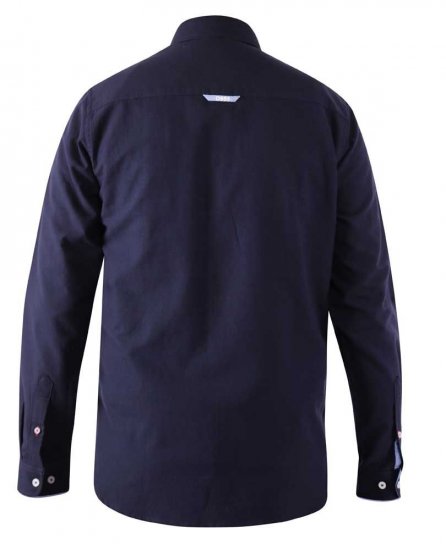 D555 Colchester LS shirt Navy - Skjorter - Skjorter til store mænd 2XL- 8XL