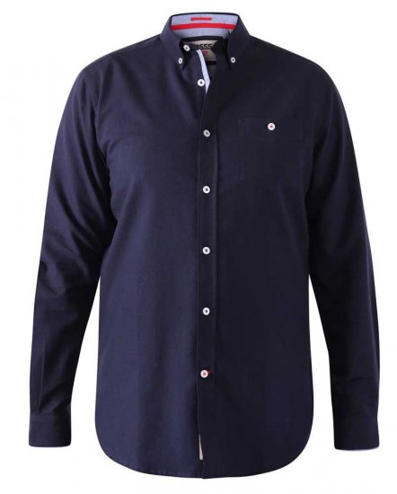 D555 Colchester LS shirt Navy - Skjorter - Skjorter til store mænd 2XL- 8XL