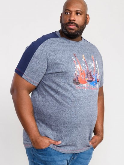 D555 Sharnbrook Electric Legends Guitar Print T-Shirt - T-shirts - T-shirts i store størrelser - 2XL-14XL