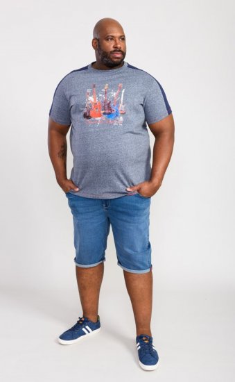 D555 Sharnbrook Electric Legends Guitar Print T-Shirt - T-shirts - T-shirts i store størrelser - 2XL-14XL