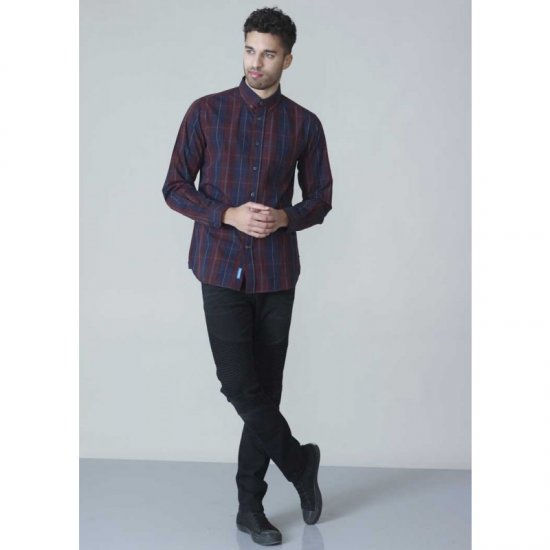 D555 Grady Long Sleeve Check Shirt - Skjorter - Skjorter til store mænd 2XL- 8XL