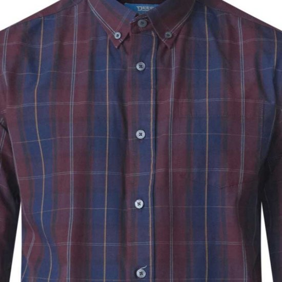 D555 Grady Long Sleeve Check Shirt - Skjorter - Skjorter til store mænd 2XL- 8XL