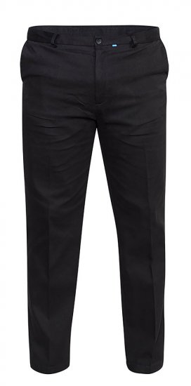 D555 Bruno Stretch Chino pants with Extenda Waist Black - Jeans og bukser - Herrejeans og bukser i store størrelser W40-W70