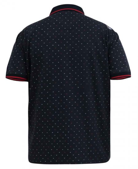 D555 Ashwell Ao Printed Polo Shirt Dark Navy - Polotrøjer - Polotrøjer 2XL-8XL