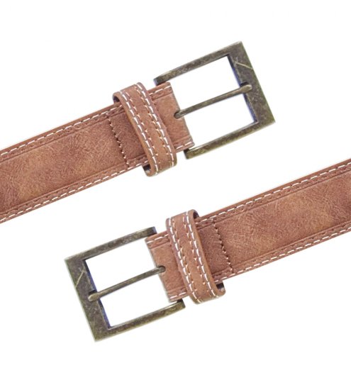 D555 Dylan Tan Bonded Leather Belt - Bælter - Store Bælter - W40-W70/2XL-8XL