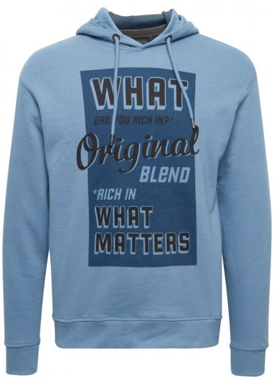 Blend Hoodie 4285 Copen Blue - Trøjer og hættetrøjer - Trøjer og Hættetrøjer i store størrelser - 2XL-14XL