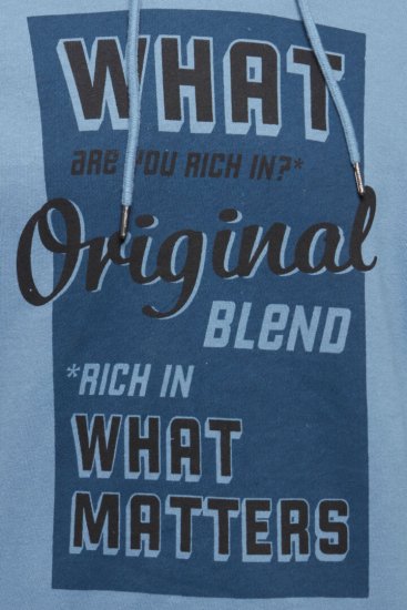 Blend Hoodie 4285 Copen Blue - Trøjer og hættetrøjer - Trøjer og Hættetrøjer i store størrelser - 2XL-14XL