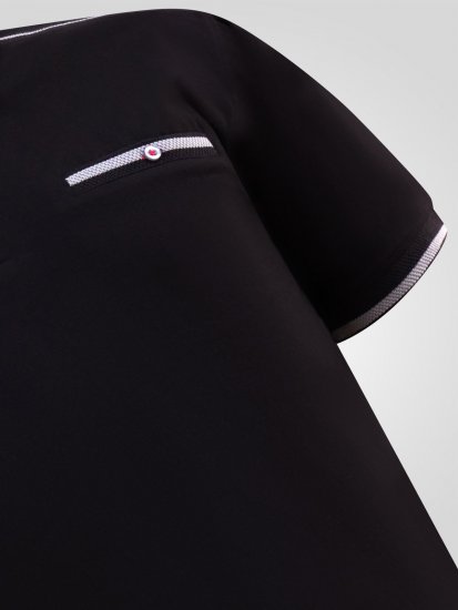 D555 Potts Jersey Polo With Jacquard Collar & Cuffs Sort - Polotrøjer - Polotrøjer 2XL-8XL