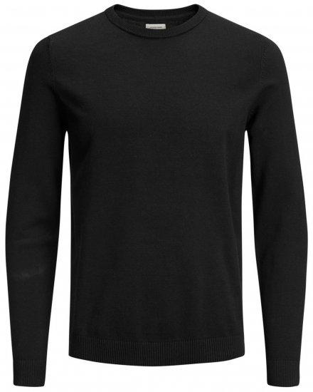 Jack & Jones Crew neck Knitted Sweater Black - Trøjer og hættetrøjer - Trøjer og Hættetrøjer i store størrelser - 2XL-14XL
